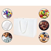 Huaprint White Paper Bagslarge White Gift Bagsshopping Bags With Handles20 Pack13X5X10Inchcraft Gift Bags For Clothesretai