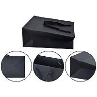 Huaprint Black Paper Bagsmatte Black Gift Bagslarge Shopping Bags With Handles20 Pack Gift Bag 13X5X10Inchretail Bagsparty