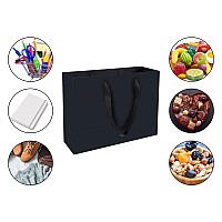 Huaprint Black Paper Bagsmatte Black Gift Bagslarge Shopping Bags With Handles20 Pack Gift Bag 13X5X10Inchretail Bagsparty