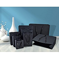 Huaprint Black Paper Bagsmatte Black Gift Bagslarge Shopping Bags With Handles20 Pack Gift Bag 13X5X10Inchretail Bagsparty