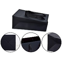 Huaprint Black Paper Bagsmatte Black Gift Bagsshopping Bags With Handles20 Pack Small Kraft Bags 525X325X8Inchretail Bags