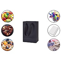 Huaprint Black Paper Bagsmatte Black Gift Bagsshopping Bags With Handles20 Pack Small Kraft Bags 525X325X8Inchretail Bags