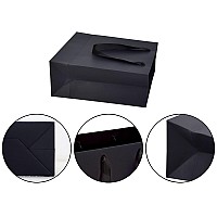 Huaprint Black Paper Bagsmatte Black Gift Bagsshopping Bags With Handles20 Pack Gift Bags 10X45X11Inchretail Bagsparty Fav