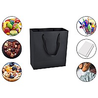 Huaprint Black Paper Bagsmatte Black Gift Bagsshopping Bags With Handles20 Pack Gift Bags 10X45X11Inchretail Bagsparty Fav