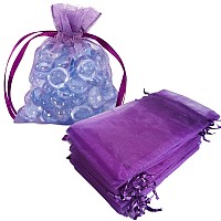 Dkrsyz 50 Piece Gifts Organza Bag Purple Drawstring 4X6 Inch For Baby Showerchristmasbirthdayparty Favorbride Weddinggradua