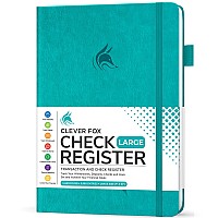 Clever Fox Check Register Deluxe Checkbook Log With Check Transaction Registers Bank Account Register Booklets For Personal