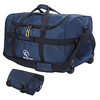 Redcamp 85L Foldable Duffle Bag With Wheels 26 1680D Oxford Collapsible Large Duffel Bag With Rollers For Camping Travel Gear