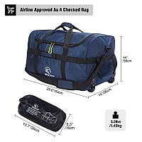 Redcamp 85L Foldable Duffle Bag With Wheels 26 1680D Oxford Collapsible Large Duffel Bag With Rollers For Camping Travel Gear