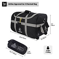 Redcamp 85L Foldable Duffle Bag With Wheels 26 1680D Oxford Collapsible Large Duffel Bag With Rollers For Camping Travel Gear