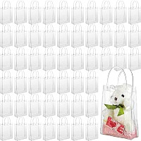 Clear Pvc Gift Bags With Handles Reusable Plastic Wrap Tote Bags Transparent Shopping Bags For Christmas Party Favors Weddings M