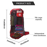 Kingsguard Hiking Backpack For Men And Women 70L5L Waterproof Lightweight Camping Daypack With Rain Cover For Outdoor Travel M