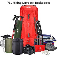 Kingsguard Hiking Backpack For Men And Women 70L5L Waterproof Lightweight Camping Daypack With Rain Cover For Outdoor Travel M