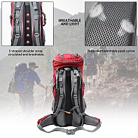 Kingsguard Hiking Backpack For Men And Women 70L5L Waterproof Lightweight Camping Daypack With Rain Cover For Outdoor Travel M