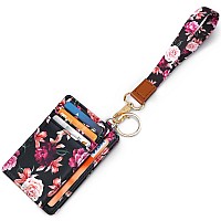 Coco Rossi Slim Front Pocket Wallet Rfid Id Card Holder Cute Small Wallet With Wrist Lanyards Key Chain Holder For Womenblack F