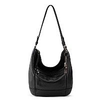 The Sak Sequoia Hobo Bag In Leather Single Shoulder Strap Black