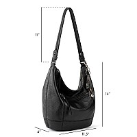 The Sak Sequoia Hobo Bag In Leather Single Shoulder Strap Black