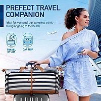 Lekesky Travel Duffel Bag Bag For Women 80L Large Duffel Bag Foldable Weekender Bag With Shoes Compartment Blue Stripes