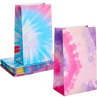 Zonon 24 Pcs Tie Dye Paper Bags Camouflage Treat Bags Goody Bags Retro Gift Bags Colorful Party Paper Bags Tie Dye Party Accesso