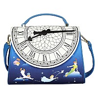 Loungefly Peter Pan Glow Clock Crossbody Bag Blue