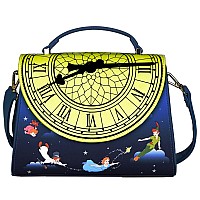 Loungefly Peter Pan Glow Clock Crossbody Bag Blue