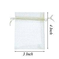 Focciup 100 Pcs 3X4 Inches Organza Bags Gift Bags With Drawstring For Christmas Candy Wedding Birthday Party Favor