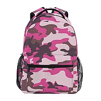 Suabo Laptop Backpack Camo Pink Computer Bag Book Bag Travel Hiking Camping Daypack