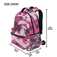 Suabo Laptop Backpack Camo Pink Computer Bag Book Bag Travel Hiking Camping Daypack