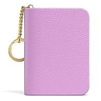 Aiawoxc Credit Card Holder For Women Small Rfid Card Wallet Slim Leather Business Card Organizer Case With Zipper Keychainpu