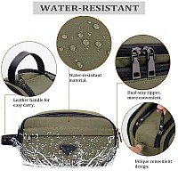 Crocod Mens Toiletry Bag Travel Leather Toiletry Organizer Dopp Kit For Men Waterresistant Shaving Bag For Bathroom Green