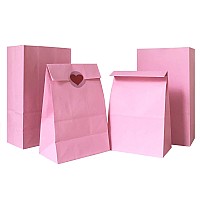 Artseen Self Stand Party Favor Paper Bags For Party Celebration Treated Paper Bags 510X310X94 Inches24 Ct Pink