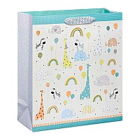 Papyrus 18 Jumbo Gift Bag Designed By House Of Turnowsky Zoo Animals With Balloons For Baby Showers Baby Sprinkles New Ba