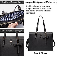 Keyli Laptop Tote Bag For Women Christmas Gifts Waterproof Leather Work Briefcase With Builtin Usb Charging Port Computer Shoul