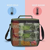 Large Insulated Lunch Bag For Women Men 10L Leakproof Thermal Reusable Lunch Box For Adult Tall Meal Prep Lunch Cooler Tote Wi