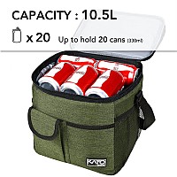 Large Insulated Lunch Bag For Women Men 10L Leakproof Thermal Reusable Lunch Box For Adult Tall Meal Prep Lunch Cooler Tote Wi