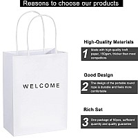 Driew Welcome Gift Bags 50 Pack 59 X 31 X 83 White Paper Bags With Handles White Gift Bags For Retail Weddingparty Shop