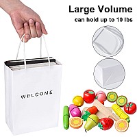 Driew Welcome Gift Bags 50 Pack 59 X 31 X 83 White Paper Bags With Handles White Gift Bags For Retail Weddingparty Shop