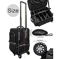 Relavel Rolling Makeup Case With Makeup Brush Bag Professional Cosmetic Train Case Makeup Train Case With Wheels Extra Large T