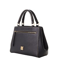 Dooney Bourke Handbag Pebble Grain Small Zip Satchel Black