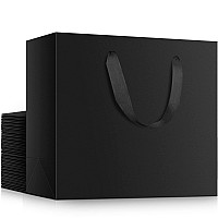 Eusoar Heavy Duty Black Gift Wrap Bags 25 Pack 106X31X83 Paper Bags With Handles Bulk For Business Grocery Boutique R