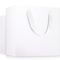 Eusoar Large Gift Wrap Bags In Bulk 50 Pack 125X45X11 Inches White Paper Bags With Handles Heavy Duty Totes For Wedding Gro