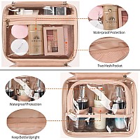 Cubetastic Toiletry Bag For Women Hanging Travel Toiletry Bag With 360 Hook 3 Compartments Makeup Organizer With Portable Hand