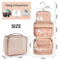 Cubetastic Toiletry Bag For Women Hanging Travel Toiletry Bag With 360 Hook 3 Compartments Makeup Organizer With Portable Hand