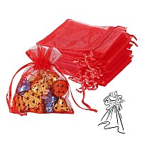 Yql Organza Bags 3X4100Pcs Red Mini Organza Drawstring Bags Organza Jewelry Pouches Wedding Party Valentine Gift Mesh Candy Bag