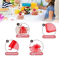 Yql Organza Bags 3X4100Pcs Red Mini Organza Drawstring Bags Organza Jewelry Pouches Wedding Party Valentine Gift Mesh Candy Bag