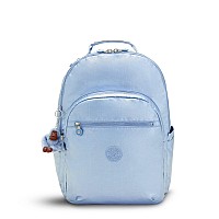 Kipling Seoul Extra Large Metallic 17 Laptop Backpack Pebble Blue Met