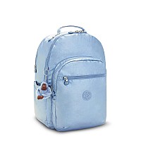 Kipling Seoul Extra Large Metallic 17 Laptop Backpack Pebble Blue Met