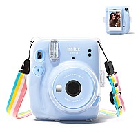 Rieibi Mini 11 Case Clear Protective Case For Fujifilm Instax Mini 11 Instant Camera Crystal Hard Pc Cover With Removable Sh