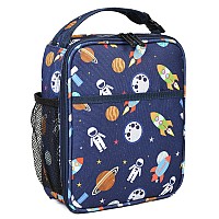 Small Insulated Lunch Bag For Men Women Mini Portable Reusable Thermal Lunch Box Cooler Tote For Adults Space Pattern