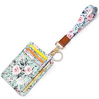 Coco Rossi Slim Front Pocket Wallet Rfid Id Card Holder Cute Small Wallet With Wrist Lanyards Key Chain Holder For Womengreen F