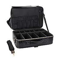 Relavel Makeup Case Large Makeup Bag Professional Train Case 165 Inches Travel Cosmetic Organizer Brush Holder Waterproof Makeu